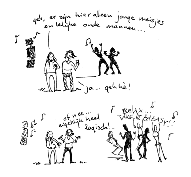 Meisjes kijken in de paap