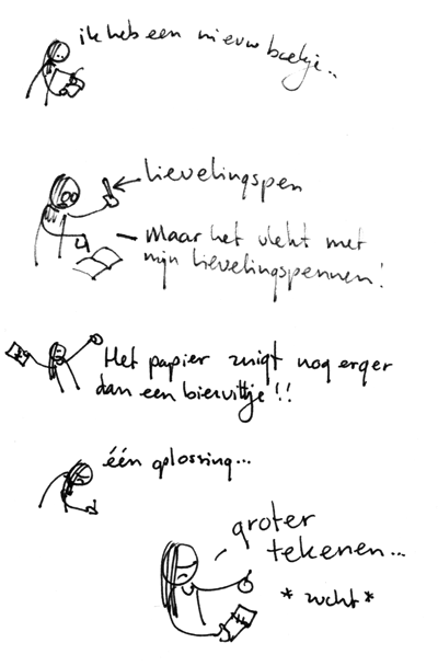 .. jammerboekje... Nieuwe pen zoeken!