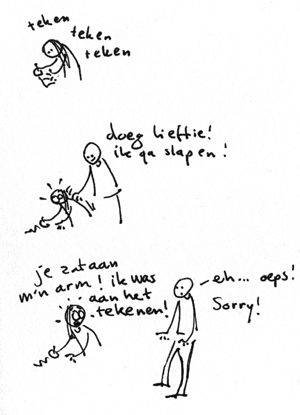 Af!!! Nu is mijn lijn krom!!
