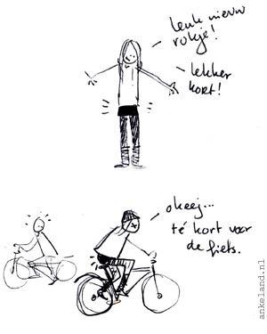 Een soort van fietsen in een legging